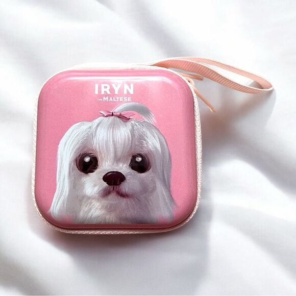 Pink Maltese Zippered AirPod Or Trinket Case - Picture 1 of 3